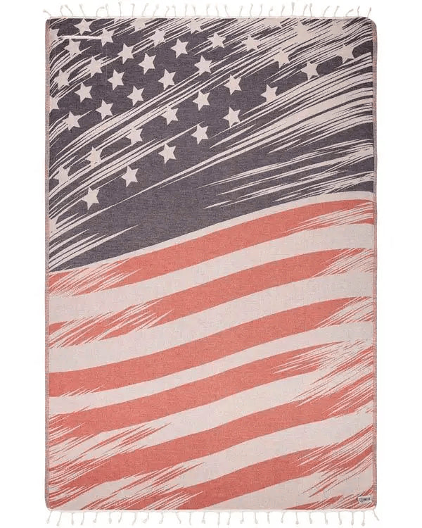 BEACH TOWEL SAND CLOUD Vintage Flag - With Zipper Pocket