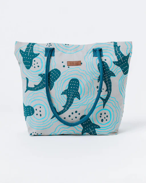 SAND CLOUD Shark Ripples Beach Tote