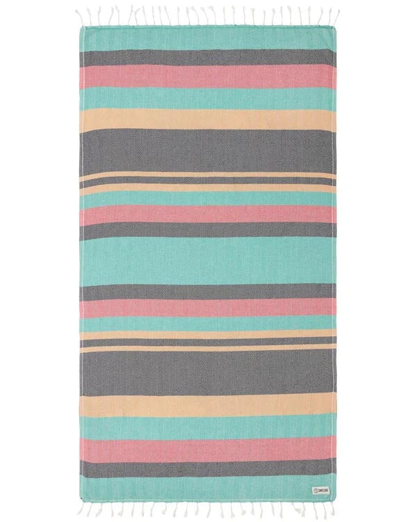 serviette SAND CLOUD Rasta Stripe-Herringbone- With Zipper Pocket