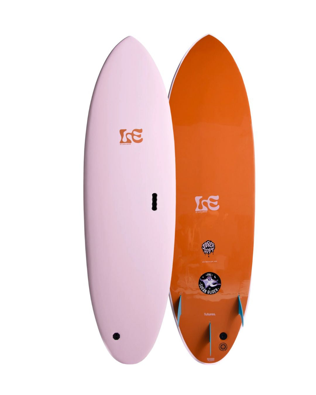 Planche de surf en mousse MF x Laura Sugar Glider Super Soft 6'6 - Pink/Clay