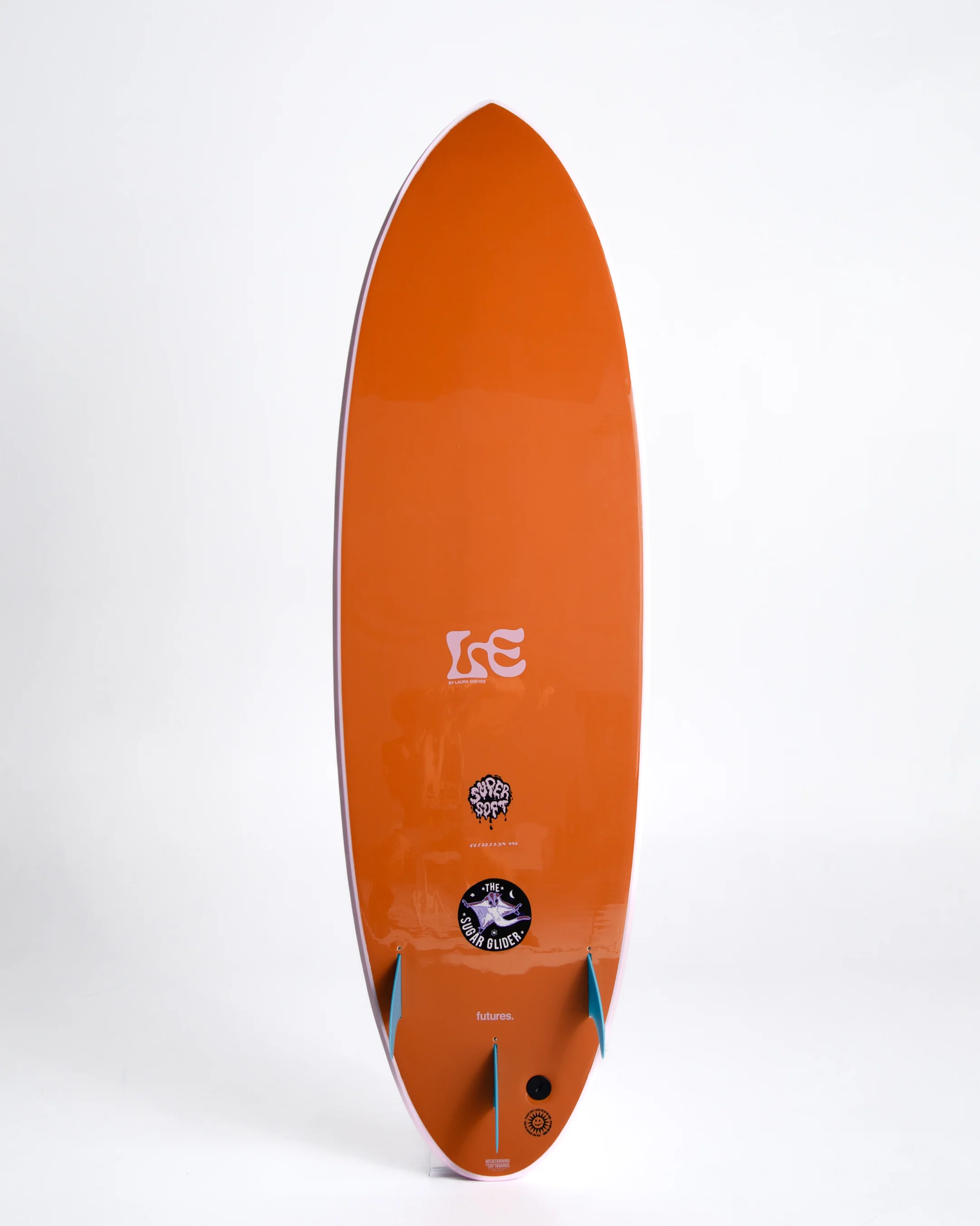 Planche de surf en mousse MF x Laura Sugar Glider Super Soft 6'6 - Pink/Clay