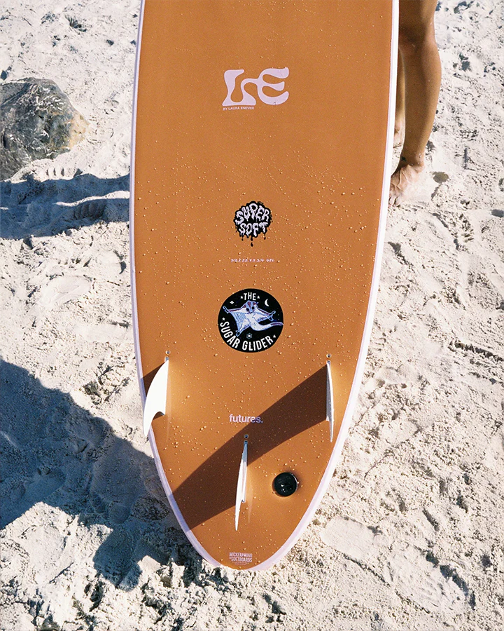 Planche de surf en mousse MF x Laura Sugar Glider Super Soft 6'6 - Pink/Clay