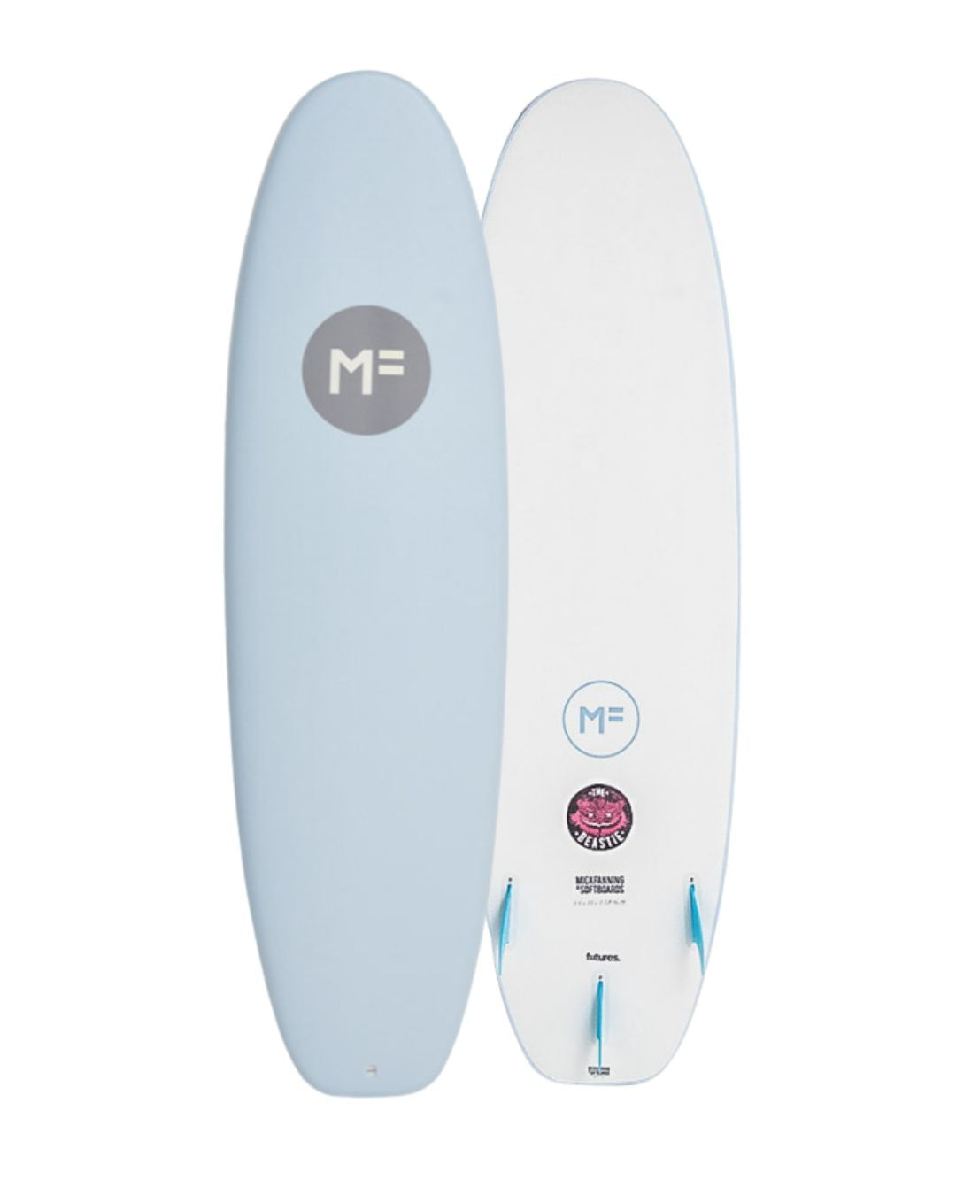 Planche De Surf En Mousse MF Beastie Sky Blue Futures 7'6 57,51L
