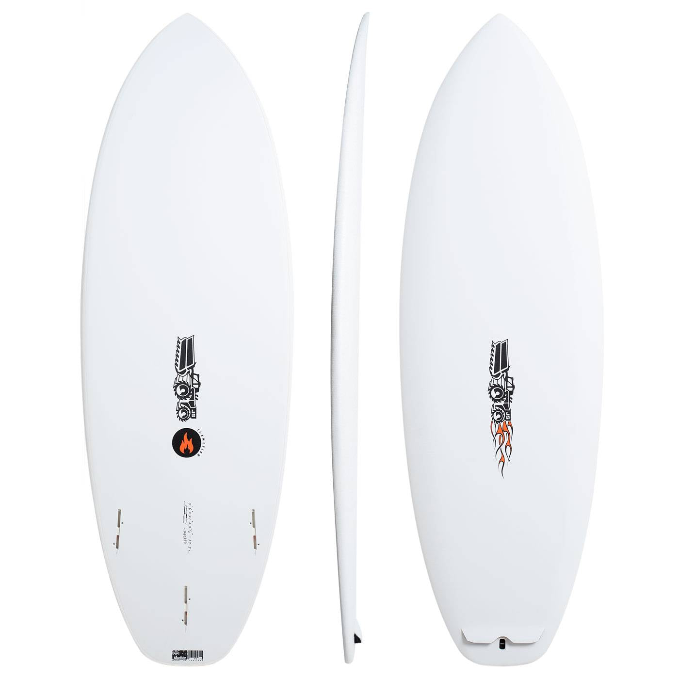 Planche De Surf En Mousse Flame fish - White 5'6