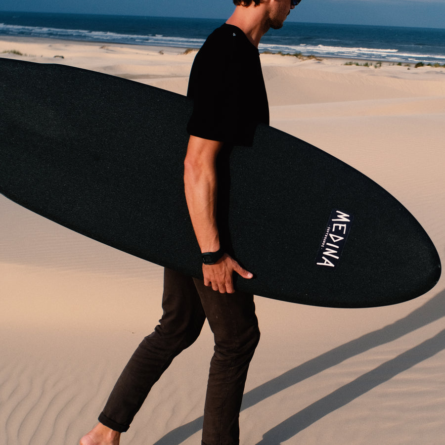 Les zones d’une planche de surf en mousse : pont, carène, rails et boîtier de dérive
